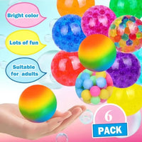 Rainbow Calm-Down Stress Balls — ADHD Sensory Squeeze Set (6 Pack)