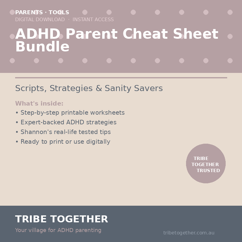ADHD Parent Cheat Sheet Bundle — Scripts, Strategies & Sanity Savers