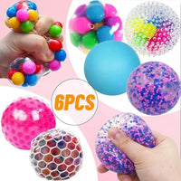 Rainbow Calm-Down Stress Balls — ADHD Sensory Squeeze Set (6 Pack)